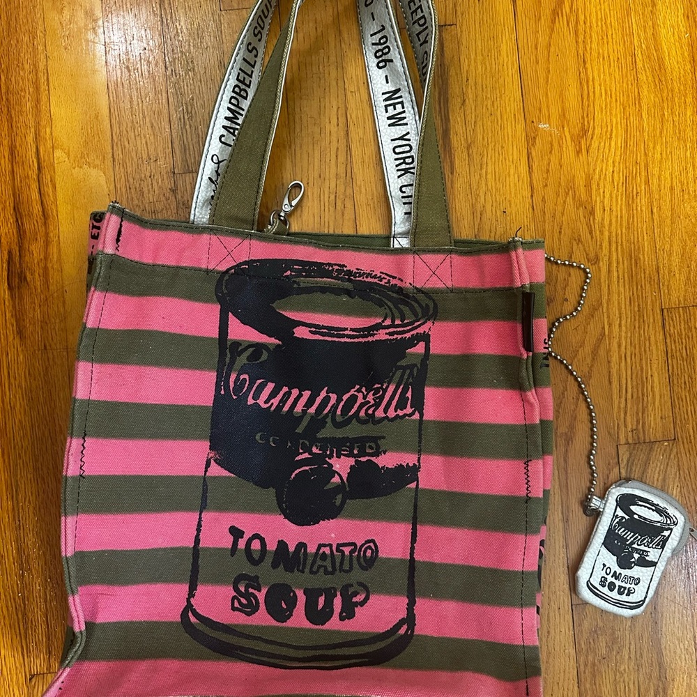 Vibrant Pink and Green Pop Cambells Tote Bag